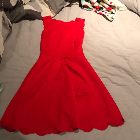 plain red dress